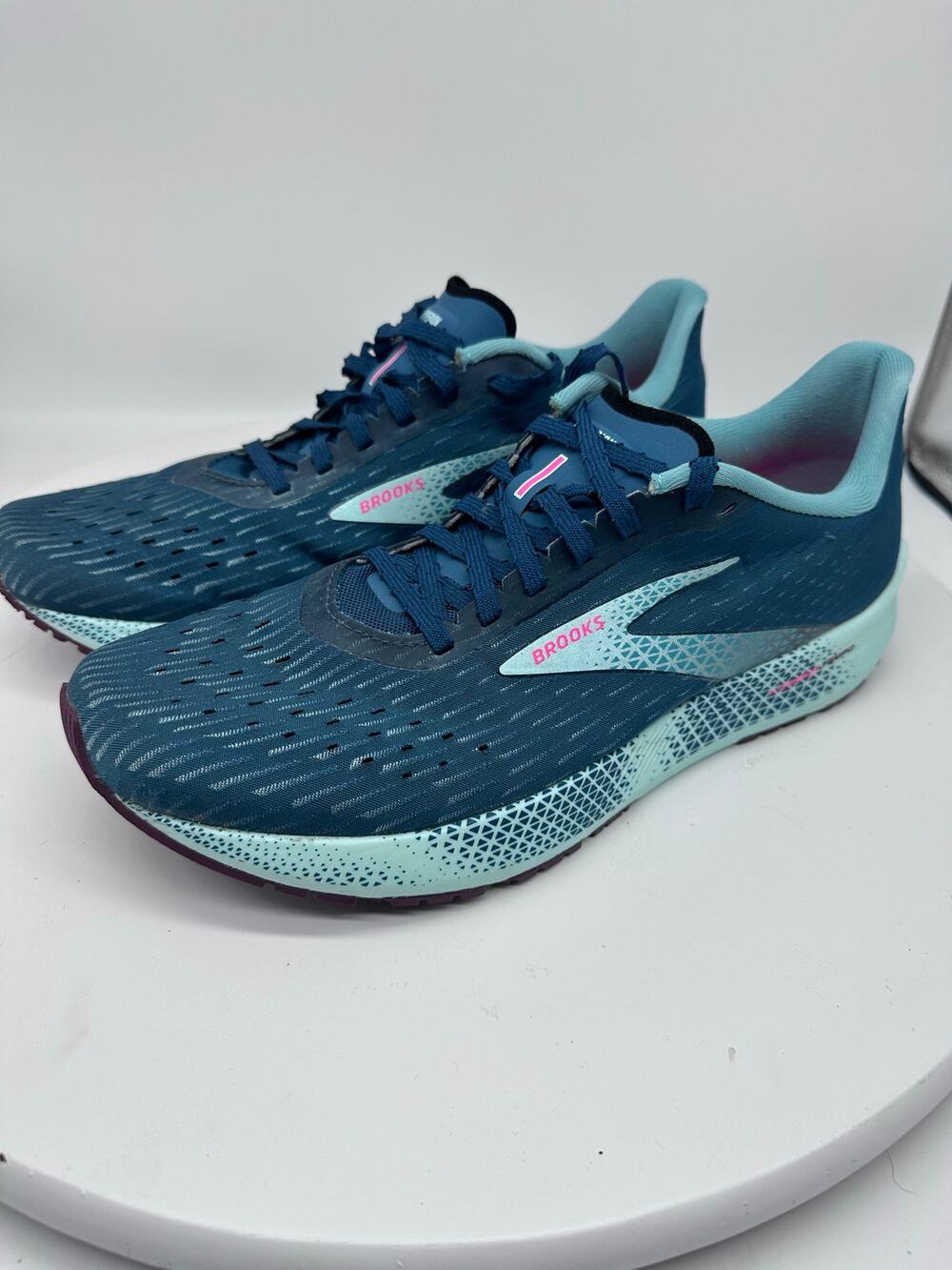 Brooks Hyperion Tempo Coral Blue Lace Up Running Lightweight Sneaker Womens 11